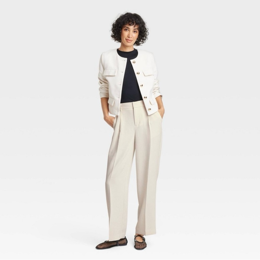 A New Day • Women’s Signature Crepe Essential Cream High-Waisted Straight Leg
